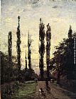 Famous Evening Paintings - Evening, Poplars